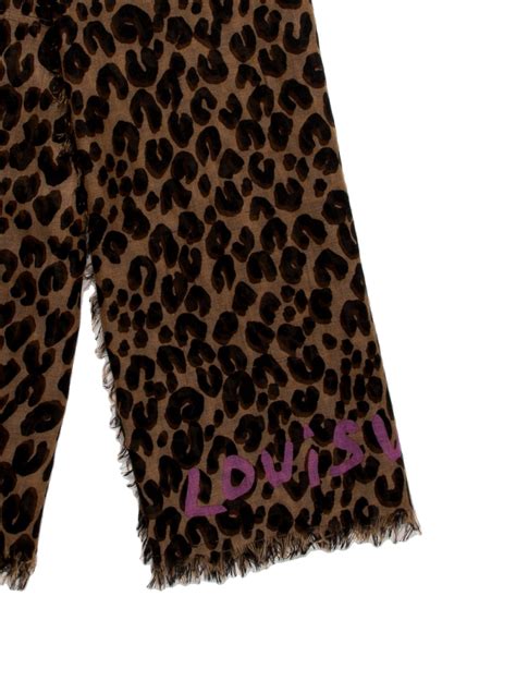 Louis Vuitton leopard graffiti stole